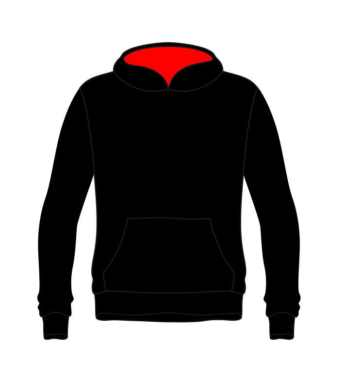 Activ8 Hooded Top in Black/Red with logo to back